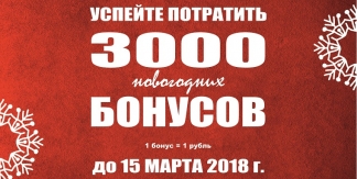 Успейте потратить 3000 новогодних бонусов!