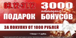 3000 новогодних бонусов в подарок!